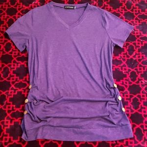Purple Heather long tunic w/button design sides